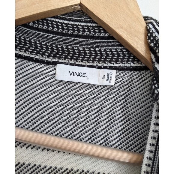 Vince 100% Cotton Multi Stripe Open Cardigan Sweater - Picture 7 of 8